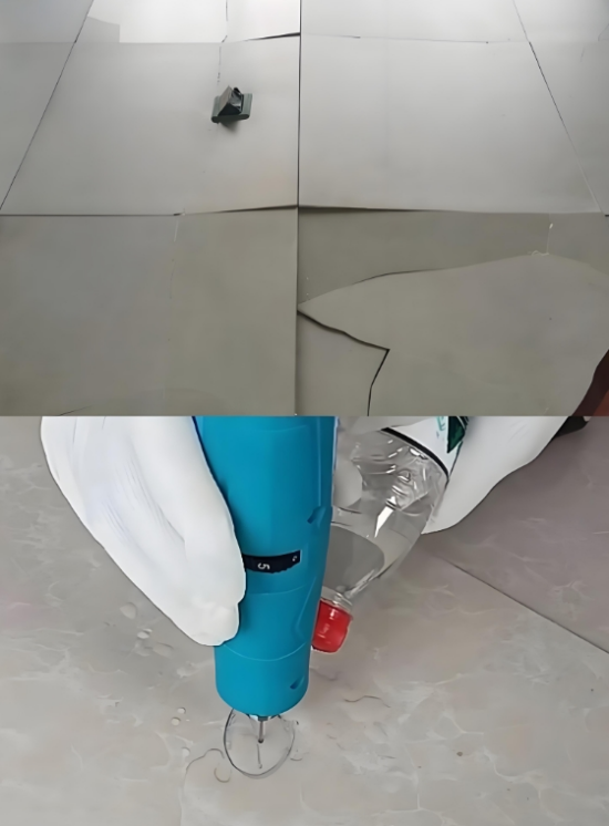 瓷砖大面积空鼓?老瓦工绝招：不用铲除直接灌胶修复术
